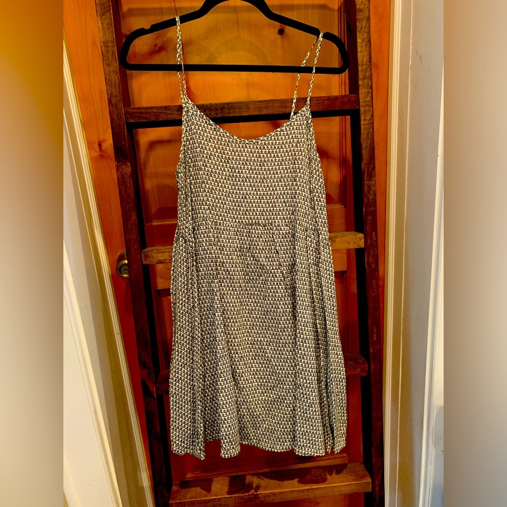 Thin strap short dress.